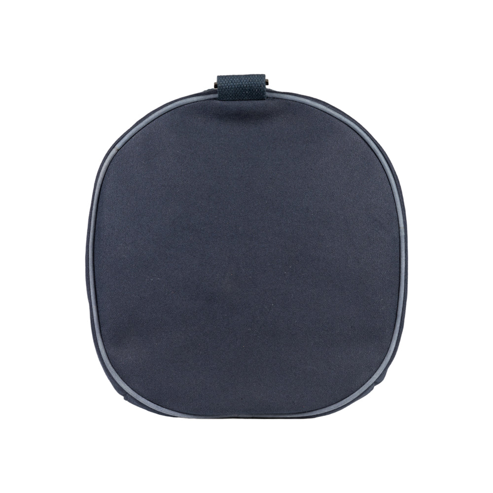 K2006DF | Travel Duffel Bag in 100% Cotton Canvas / Genuine Full-Grain Leather, Naked - Color: Blue, Zip Closure. Dimensions: 45 x 25 x 28 cm - Packaging: Non-woven Bag-2