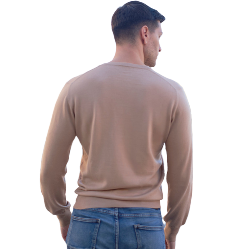 Maglia Uomo in misto Cashmere, Seta e Lana Merino Extrafine Scollo a V-1