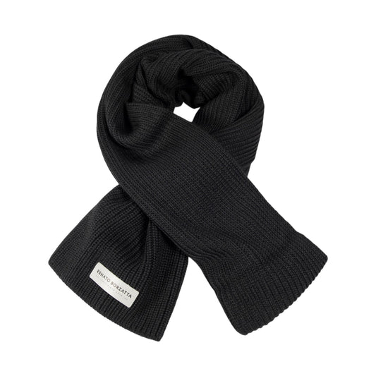 RB5002A  | Sciarpa in Maglia CERVINO Misto Lana Made in Italy. Colore Nero - Taglia Unica-0